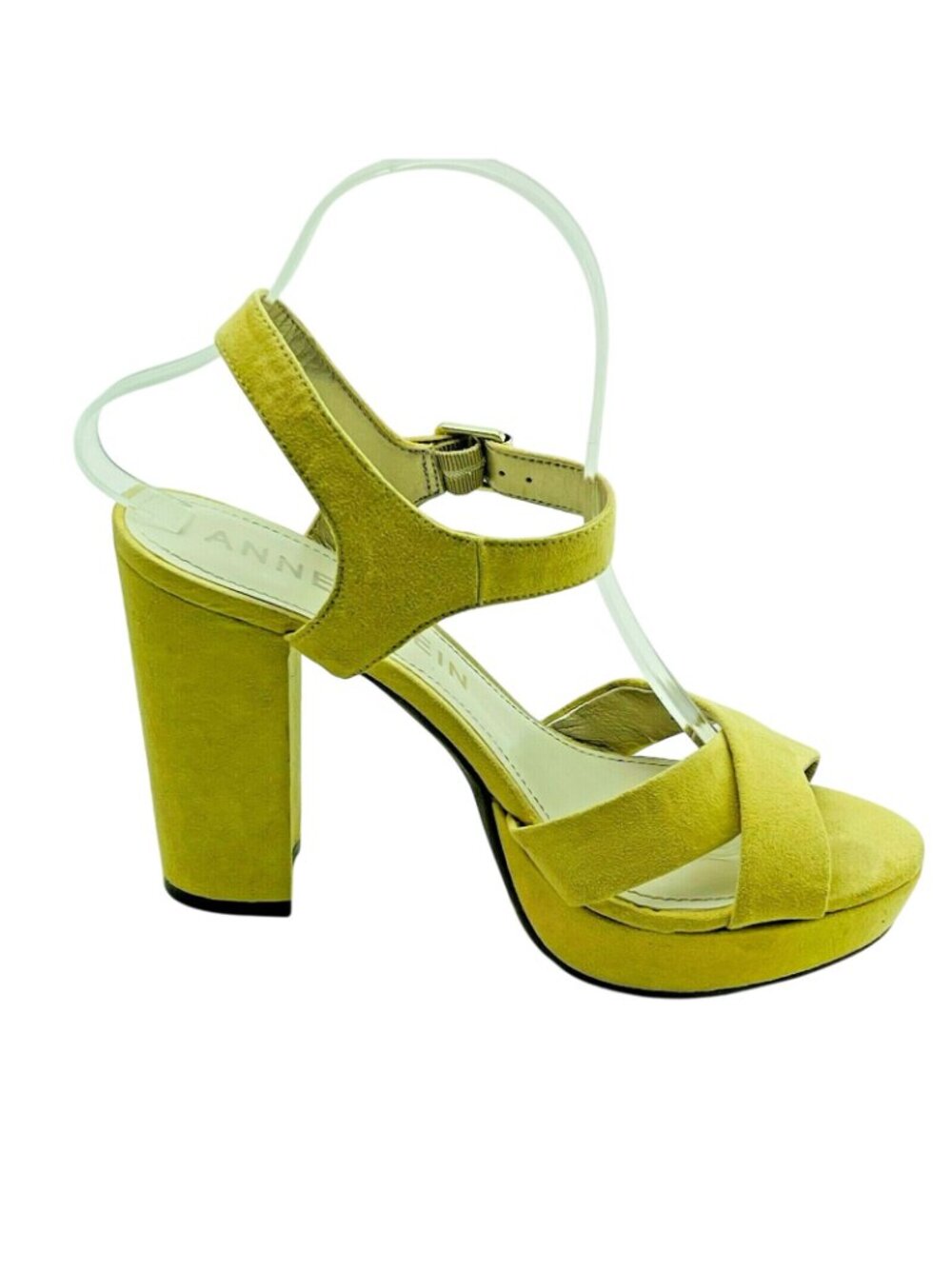 ANNE KLEIN Womens Shoes Sz 7.5M Gold Suede Heels - Picture 2 of 7